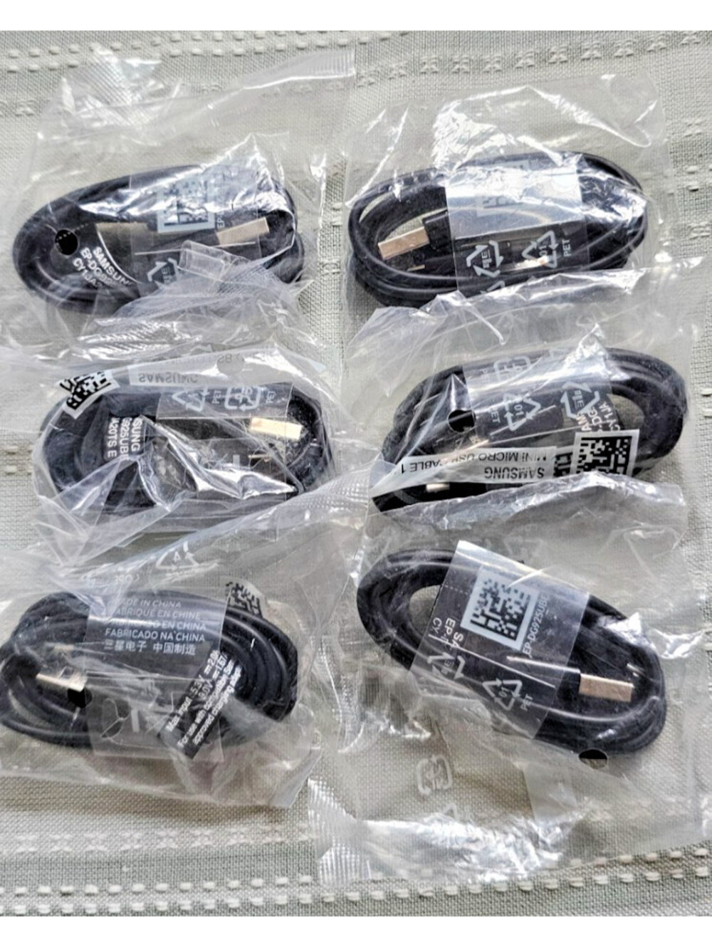 New Lot of 6 cables GH39-01800A  Samsung Cell Phone Data Cable Black-3ft